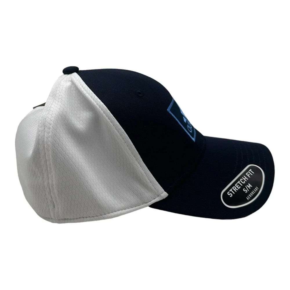 Men's Adidas Golf 2 Stretch-Fit Performance Hat Cap Navy Blue‎ White Size S/M